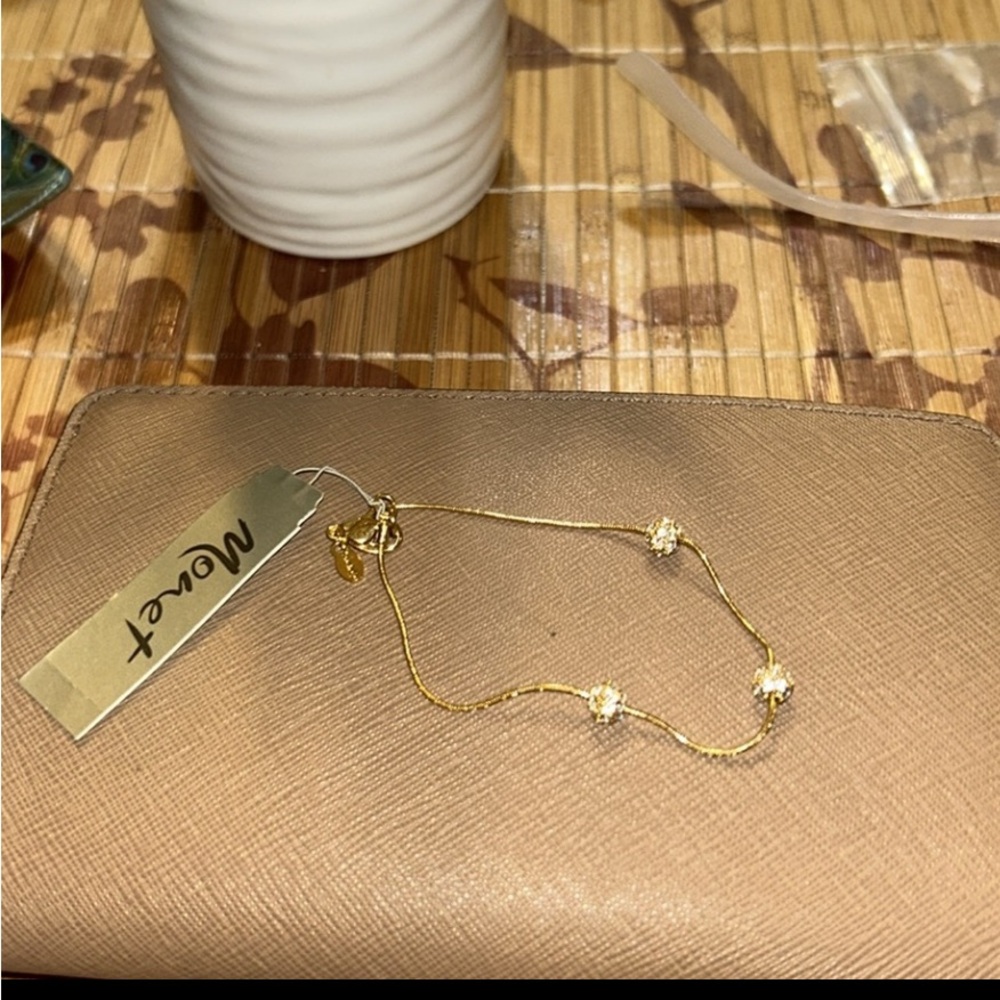 NWT Monet Gold Bracelet with Crystal Accents